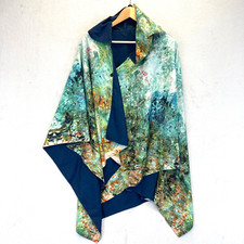 Galleria Rain Poncho Cape Monet, House At Giverny, Rose Garden Art To Wear Artsy