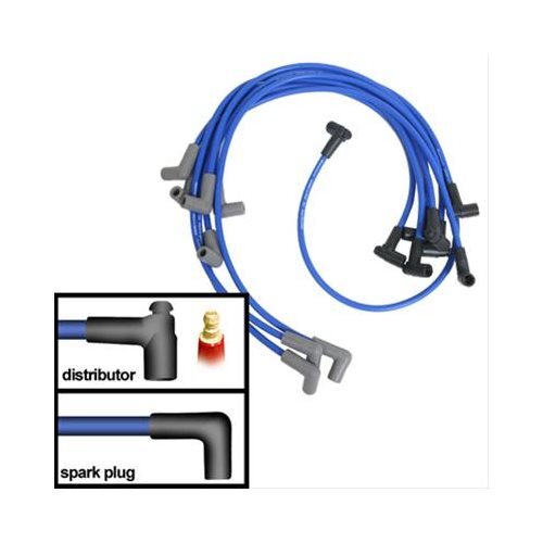 Summit Racing Spark Plug Wires Spiro Wound 8mm Blue 90 Degree Boots GM
