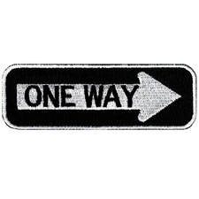 ONE-WAY SIGN PATCH embroidered iron-on SOUVENIR ROAD TRAFFIC HIGHWAY EMBLEM new