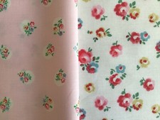 2 * 50cm Square Cath Kidston Rose Bud & Floral Spot Bundle Polycotton Fabric new