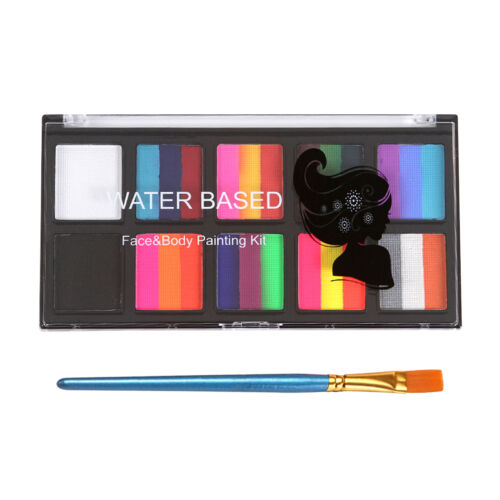 Professional Face & Body Painting Kit 10 Colors   Activated D8R2 - Picture 1 of 12