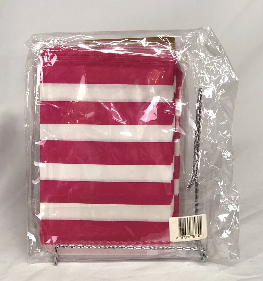 Dress My Cupcake 50 Party Favor Paper Goody Bags rosa chiclete listras largas novo - Imagem 2 de 4