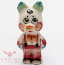 Porcelain gzhel Pig Piglet figurine handmade in Russia Symbol of 2019 New Year