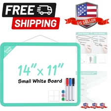 Small Dry Erase Board for Wall, 14"x 11" Hanging Double-Sided Whiteboard with...
