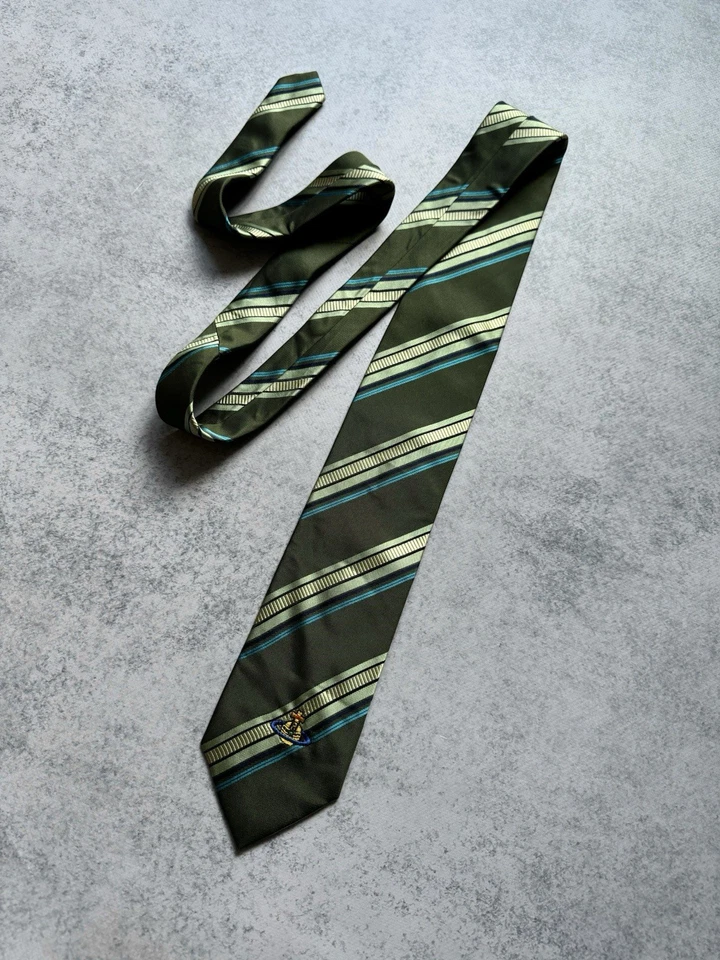 CORBATA DE SEDA VINTAGE VIVIENNE WESTWOOD ORBE BORDADO LOGOTIPO PATRÓN HECHA EN ITALIA Foto 2 de 4
