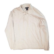 VINTAGE Cherokee Long-Sleeve Ribbed Polo Sweater Large 