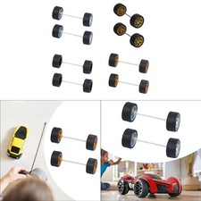 2 Pieces 1/64 Scale Modified Tire with Miniature Roll Shaft Toys Remote Control