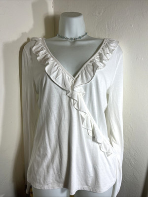 Lilly Pulitzer Womens Top Size Medium Long Sleeves Cotton Boho