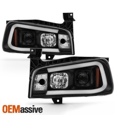 Halogen Fits 2006-2010 Dodge Charger Sedan Black Drl Led Projector Headlights