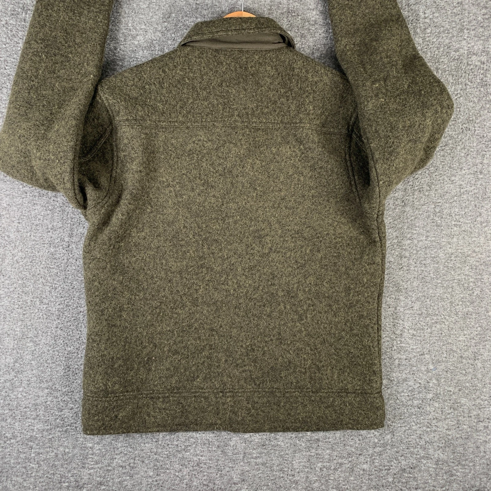 Flint and Tinder Jacket Men Small Boiled Wool Station Huckberry Olive Green - product detail image 7