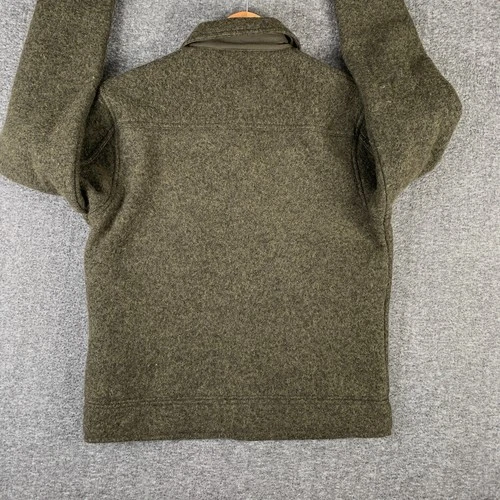 Flint and Tinder Jacket Men Small Boiled Wool Station Huckberry Olive Green image 7