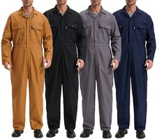 Men's Work Coveralls Long Sleeve Mechanic Jumpsuit Multi Pockets Coverall