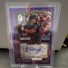 Topps 2025 Chrome Autographs #AC-AH Austin Hays Reds Purple Refractor /250