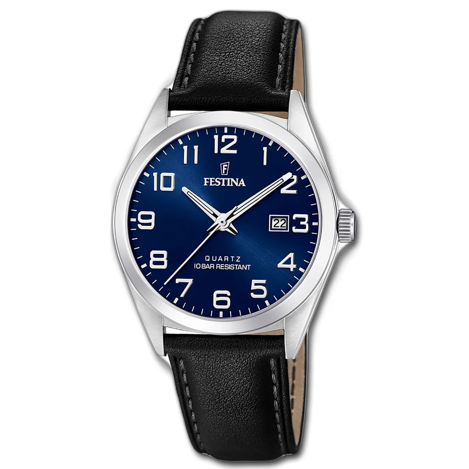 Festina Homme Classiques F20446-2f37 Cuir Bleu Quartz Mode Montre