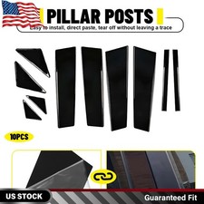 10pcs Glossy Black Exterior Pillar Post Cover Trim For Mazda 3 Axela 2014-2018