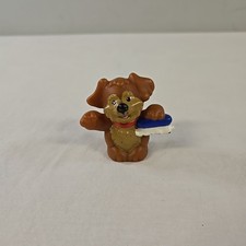 Fisher Price Little People Brown Puppy Dog With Car Wash Brush