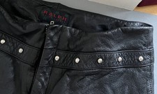 RALPH by Ralph Lauren Y2K Studded Lined Leather Bootcut Flare Black Pants Sz 8