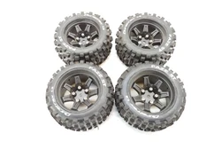 4x Duratrax C2 Faze ST 1/10 Stadium Truck Tires on 14mm Hex Wheels Used Good