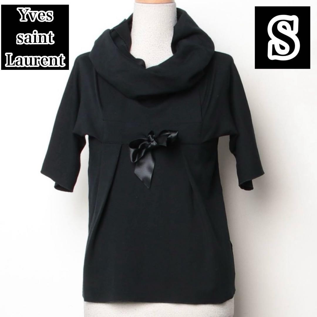 Autentico nastro Yves Saint Laurent taglio e cucito colore nero taglia S donna
