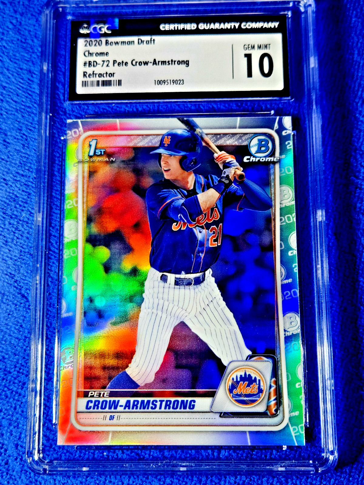 2020 Bowman Draft 1st Chrome Refractor Pete Crow-Armstrong Rookie #BD-72 10 GEM