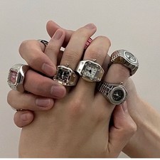 Anello orologio punk semplice e alla moda versatile, coppia dito di nicchia