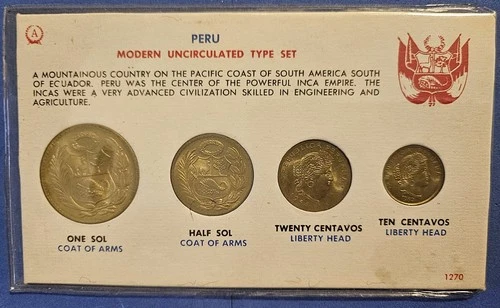 1964 Peru 4 Coin Type Set #I4303