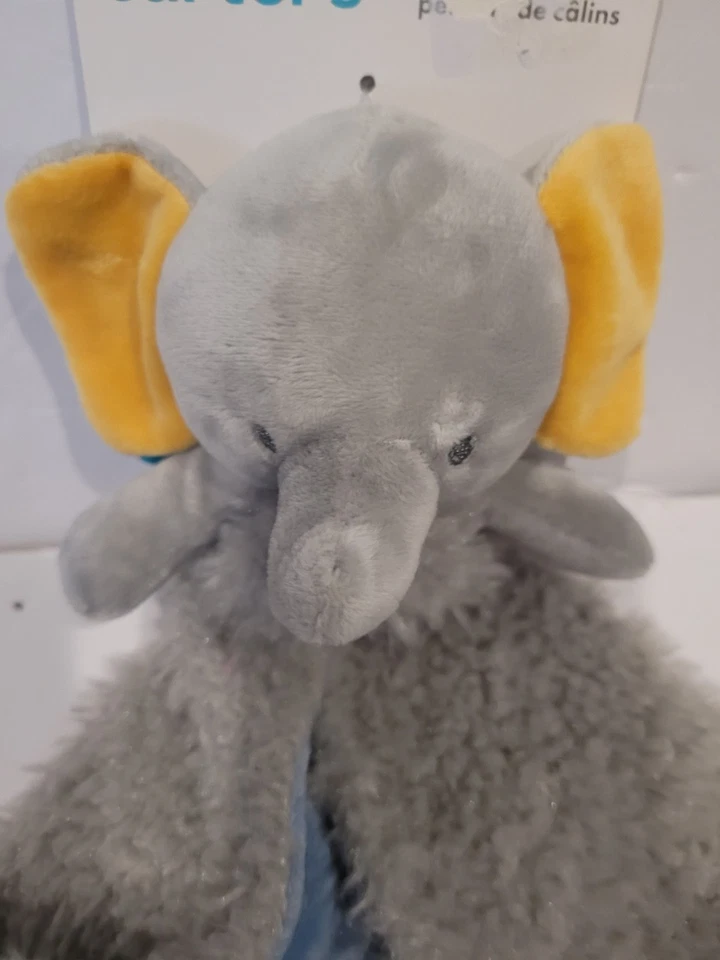 NUEVO Carter's Gris Elefante Lovey Seguridad Bebé Manta Blankie Peluche Nuevo con Etiquetas Azul Foto 3 de 4