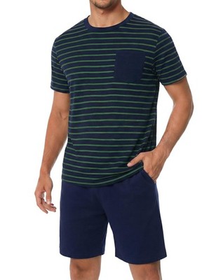 Herren Nachtwäsche kurz Schlafanzug Baumwolle Sommer Schlafanzug Sets