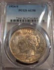 1924-S Peace Silver Dollar  PCGS AU 58