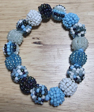 Unbranded Beaded Beads Shades of Blue Stretch Bracelet