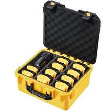 Waterproof Storage Case for 20V Batteries - Organizer with 9 Dividers