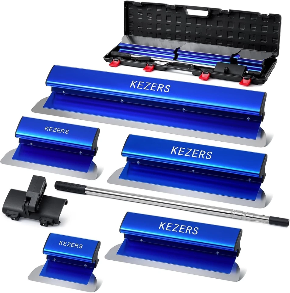 Flächenspachtel Set 5-teilig Edelstahl Teleskopstange Handwerkzeug Koffer - Bild 3 von 4