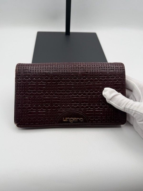 Authentic Vintage Emanuel Ungaro Paris Elegant Clutch / Long  Leather Wallet