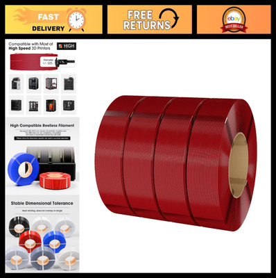 High-Speed 3D Printer Filament, 1.75mm PLA Refill, 1KG Roll, 4 Spoolless Rolls,