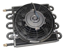 Derale Fluid Cooler And Fan - 13.625 X 10.25 X 3.625 In - Tube Type - 6 An Male