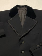 Vintage 1970s After Six Rudofker Black Tux Jacket Velvet Collar Braided Trim 39R