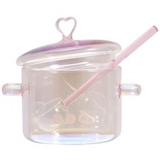 1 Set of Glass Stew Pot Glass Food Pot Household Stew Pot Stovetop with