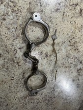 Vintage Old Collectible Shackles Handcuffs With Lock Key