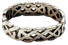 Vintage Sterling Silver Filigree Band Ring Size 7