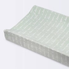 Plush Changing Pad Cover I Love You Script - Cloud Island Mint
