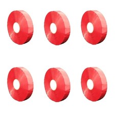 6 Rolls 2" x 1500 Yards Red Machine Length Packing Tape For Carton Sealing
