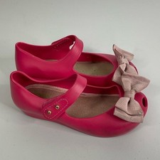 Mini Melissa Pink Bow Top Shoes Toddler Size 9