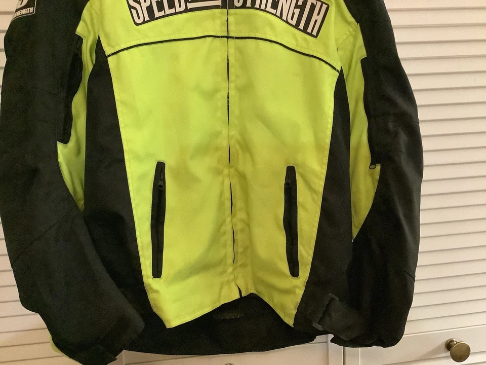 Speed And Strength Jacket Men L Yellow Armored Padded Motorcycle Bike Street - Image 2 of 4