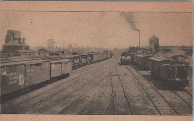 Wabash Rail Yard Montpelier Ohio OH Michigan Central Frisco Train Postcard