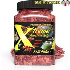 Premium Krill Flakes Fish Food Max Protein Vitamins Freshwater Optimal Health US