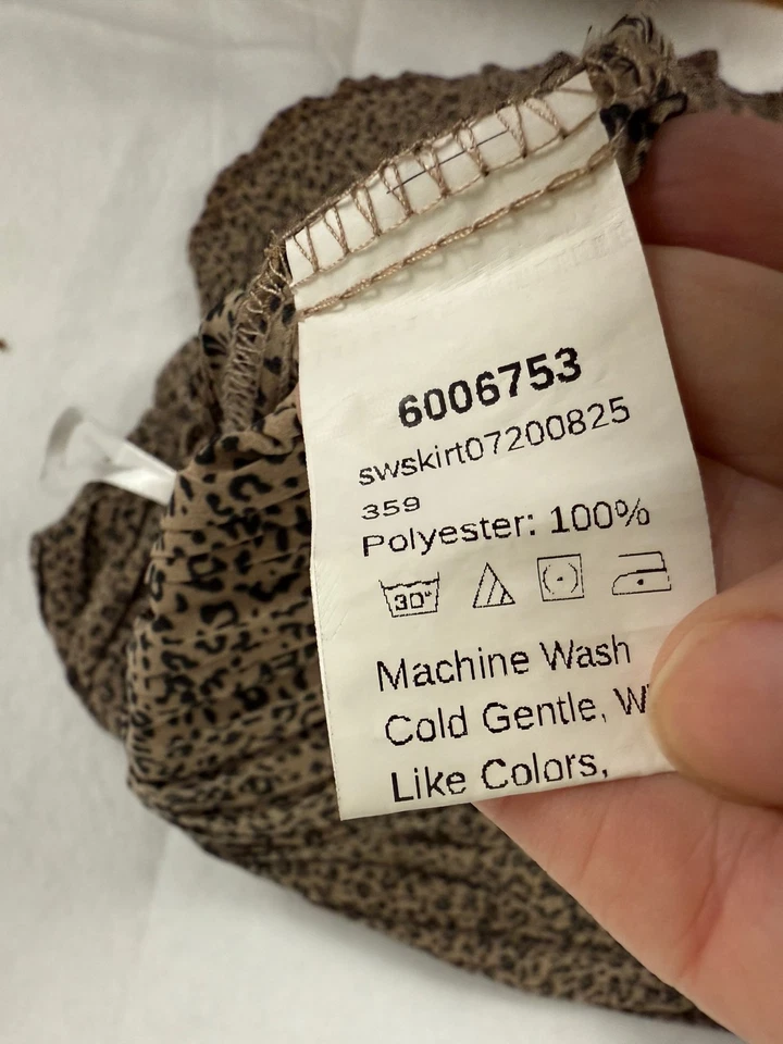 Falda Larga Recta Plisada Estampado Leopardo Para Mujer S Foto 3 de 3