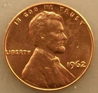 1962-P Red Gem Lincoln Cent Brilliant Uncirculated BU