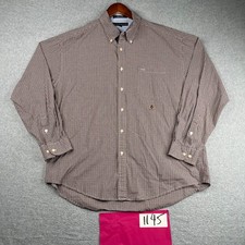 Tommy Hilfiger Embroidered Crest Shirt XL Check Button Up Long Sleeve Mens