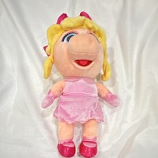 Disney Muppets Miss Piggy Small Plush Doll Pink Dress Blonde Hair 2012