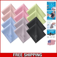 Versatile 12 Pack Microfiber Lens Cleaning Cloths - Assorted Colors  Durable